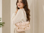 Women's Elegant Pleated Shoulder Bag/Cross Body Bag with Gold Chain For Girls