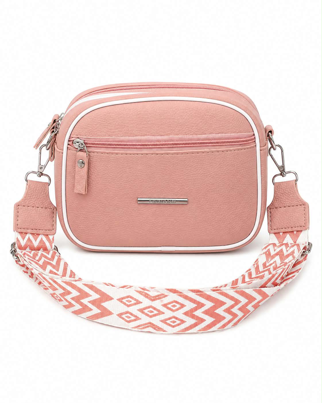 Women's Premium Brown Crossbody Shoulder Bag | Stylish PU Leather Sling Bag | Adjustable Wide Strap | Double Zip Casual Messenger Bag for Girls | Buy 2 Get 10% More Discount !