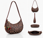 Stylish Women’s Shoulder Bag with Cherry Charm | Trendy Crossbody Handbag