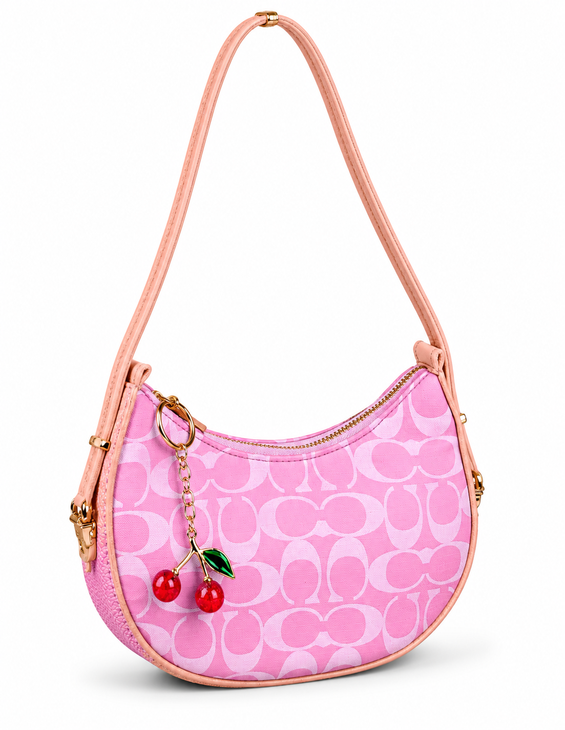 Stylish Women’s Shoulder Bag with Cherry Charm | Trendy Crossbody Handbag